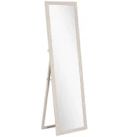 Specchio a figura intera 160 x 50 cm, versatile, design rettangolare con cornice, Bianco