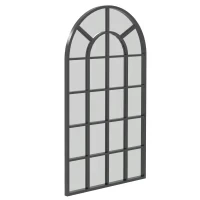 Specchio ad Arco per Casa e Ufficio con Montaggio a Parete, in Vetro e Metallo, 62x2.5x110 cm, Nero - Image 10