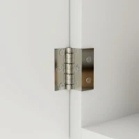 Specchio Bagno Ovale Moderno con Armadietto e Due Ripiani, 45x90 cm, Bianco - Image 9