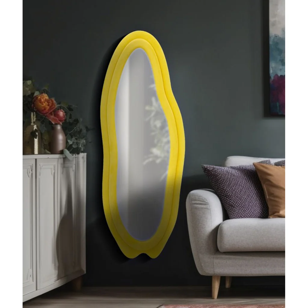 Specchio con Cornice VKH467, Giallo, MDF, 40x4x160 cm - Image 7