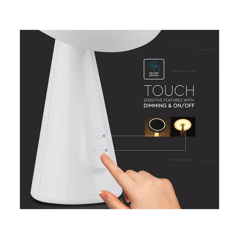 Specchio Cosmetico da Trucco Illuminato Rotondo Con Doppia Luce Led 5W Dimmerabile Ricaricabile Ruotabile 360° SKU-8670 - Image 6