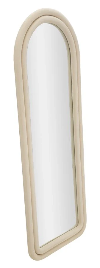Specchio da muro cornice in velluto crema 60x4x160cm CLOE - Image 2