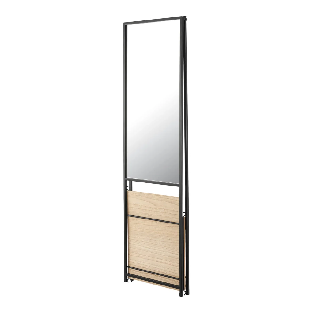 Specchio da Terra Chamois a Figura Intera con 2 Ripiani - Nero [en.casa] - Image 4