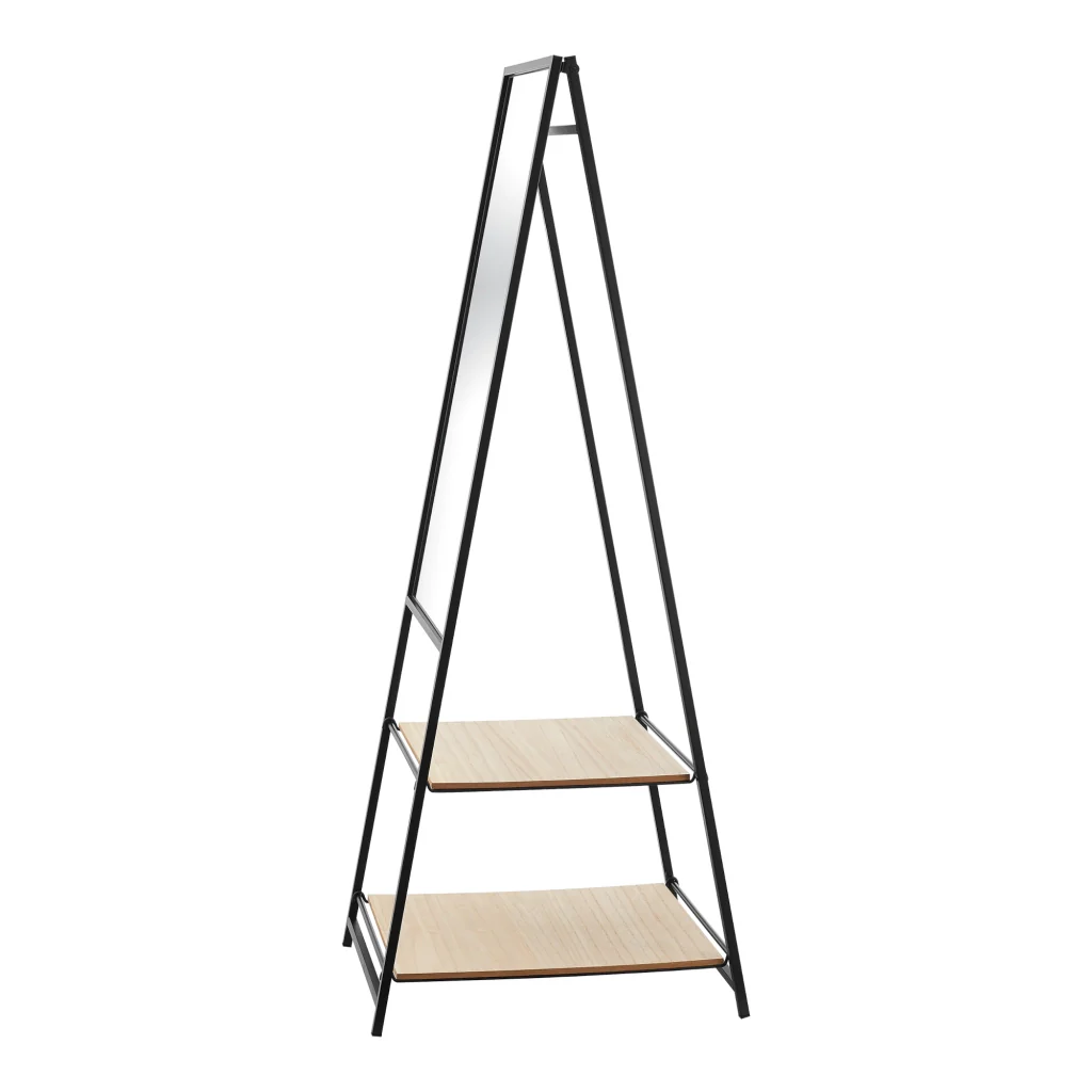 Specchio da Terra Chamois a Figura Intera con 2 Ripiani - Nero [en.casa] - Image 6