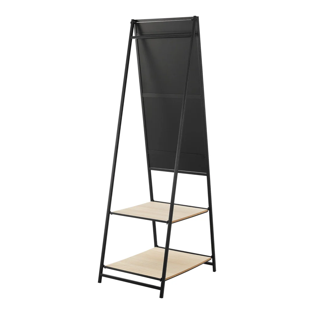 Specchio da Terra Chamois a Figura Intera con 2 Ripiani - Nero [en.casa] - Image 7