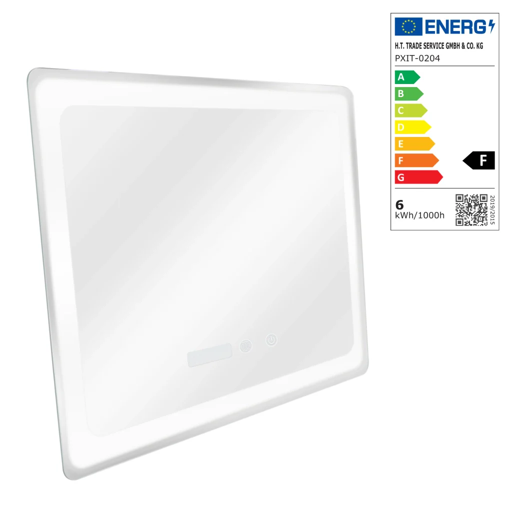 Specchio LED da Parete Casoli Multifunzionale 60 x 90 cm Cornice Argentata pro.tec - Image 4