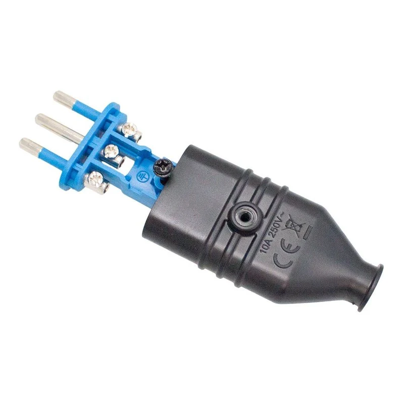 Spina Antischiacciamento 2P+T In PVC 10A 250V Nero - Image 2