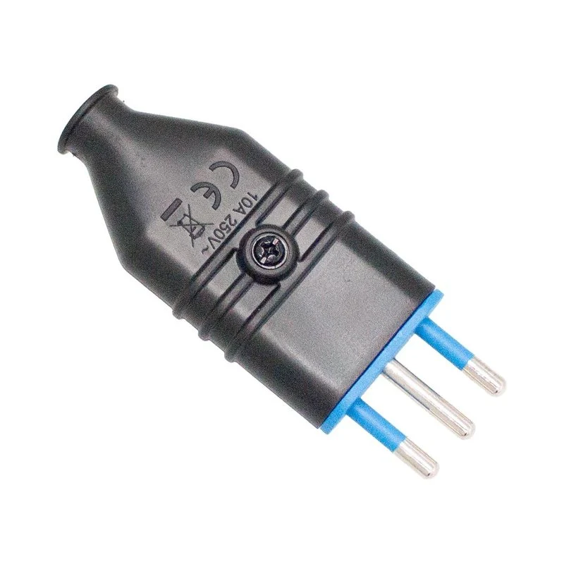 Spina Antischiacciamento 2P+T In PVC 10A 250V Nero - Image 3