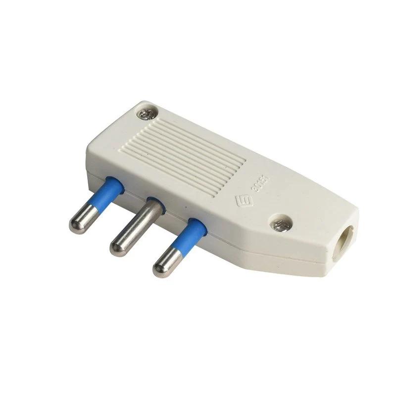 Spina Elettrica Piatta Salvaspazio Laterale 2P+T 16A 250V Max 1500W Uscita Cavo 90 Gradi Bianco - Image 2