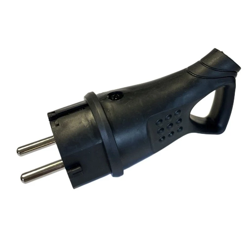 Spina Schuko Volante Gomma Con Contatto Messa A Terra 16A/250v IP44 Con Maniglia Nera - Image 2