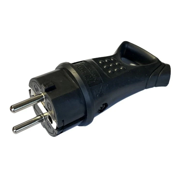 Spina Schuko Volante Gomma Con Contatto Messa A Terra 16A/250v IP44 Con Maniglia Nera - Image 3
