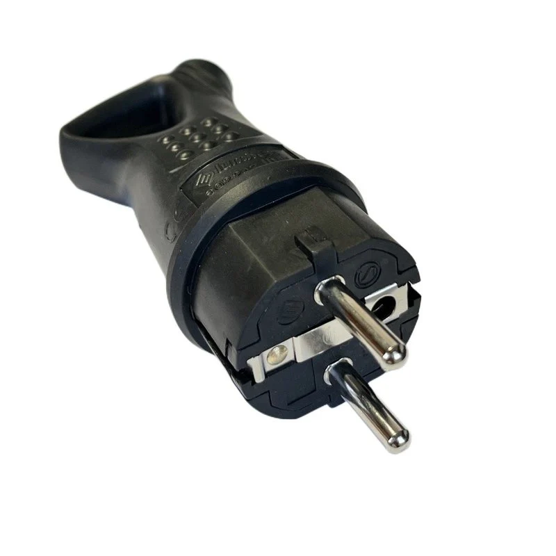Spina Schuko Volante Gomma Con Contatto Messa A Terra 16A/250v IP44 Con Maniglia Nera - Image 4