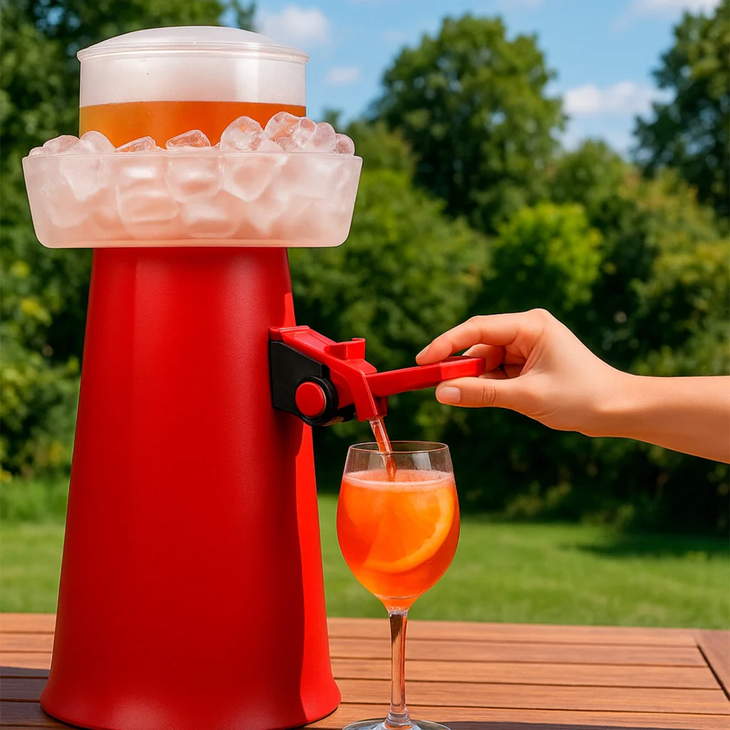SPRIZZER Kit Aperitivo in Plastica Rosso con 3 Bicchieri - Set Completo per Aperitivi Freschi e Frizzanti Design Italiano Codice SPRIZZER-ROSSO-3-BICCHIERI