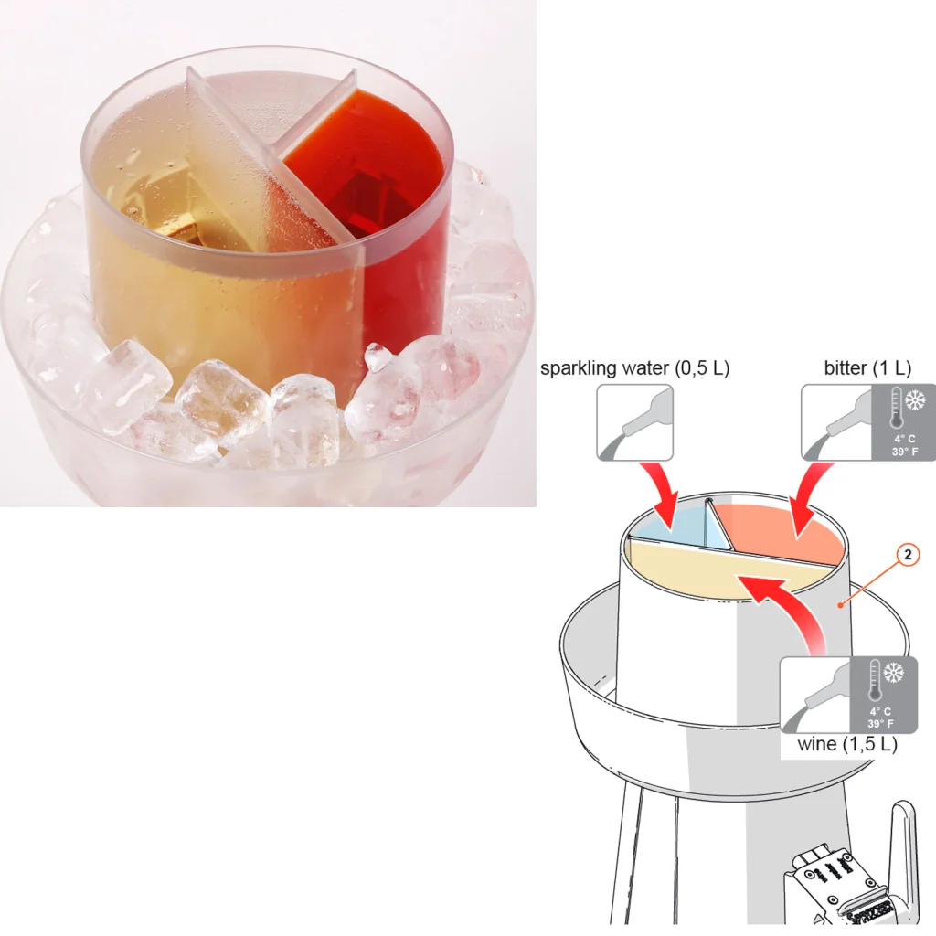 SPRIZZER Kit Aperitivo in Plastica Rosso con 3 Bicchieri - Set Completo per Aperitivi Freschi e Frizzanti Design Italiano Codice SPRIZZER-ROSSO-3-BICCHIERI - Image 7