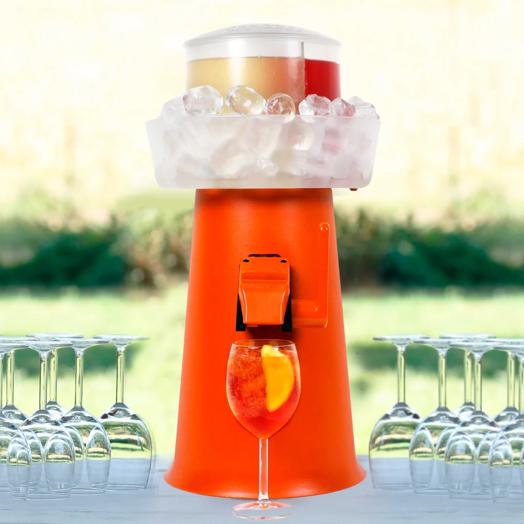 SPRIZZER Kit Arancio in Plastica per Aperitivi con 3 Bicchieri Originali – Set Completo Design Italiano Resistente e Leggero – SPRIZZER-ARANCIO-3-BICCHIERI