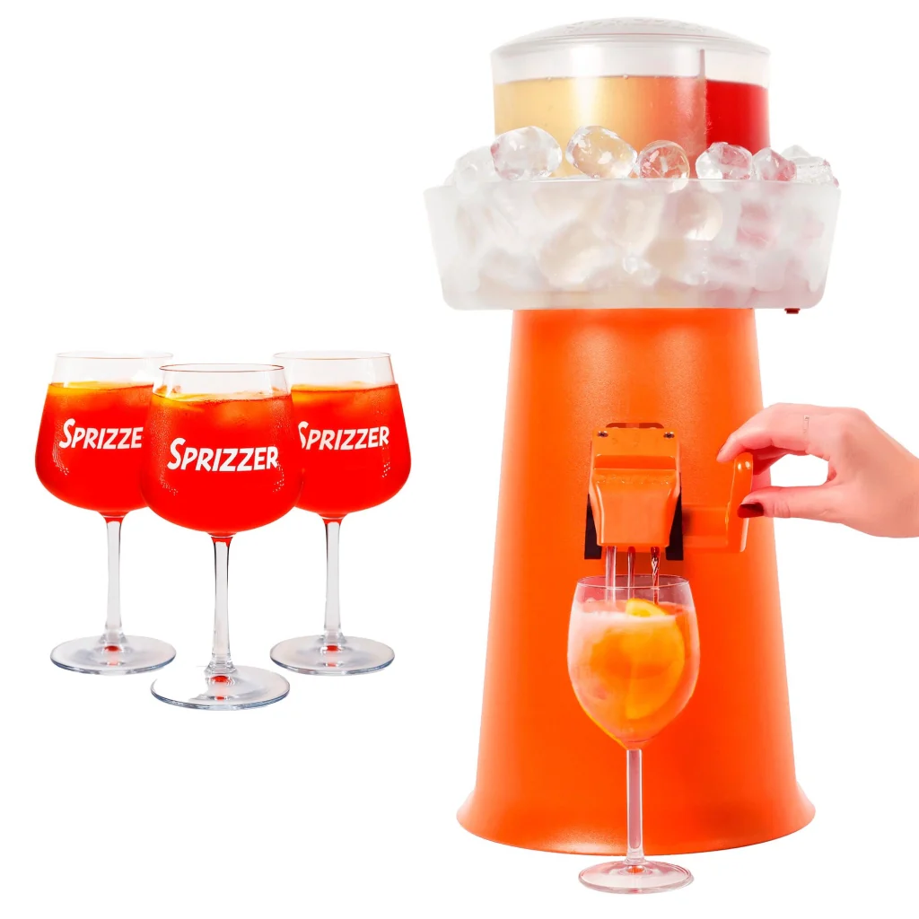 SPRIZZER Kit Arancio in Plastica per Aperitivi con 3 Bicchieri Originali – Set Completo Design Italiano Resistente e Leggero – SPRIZZER-ARANCIO-3-BICCHIERI - Image 2