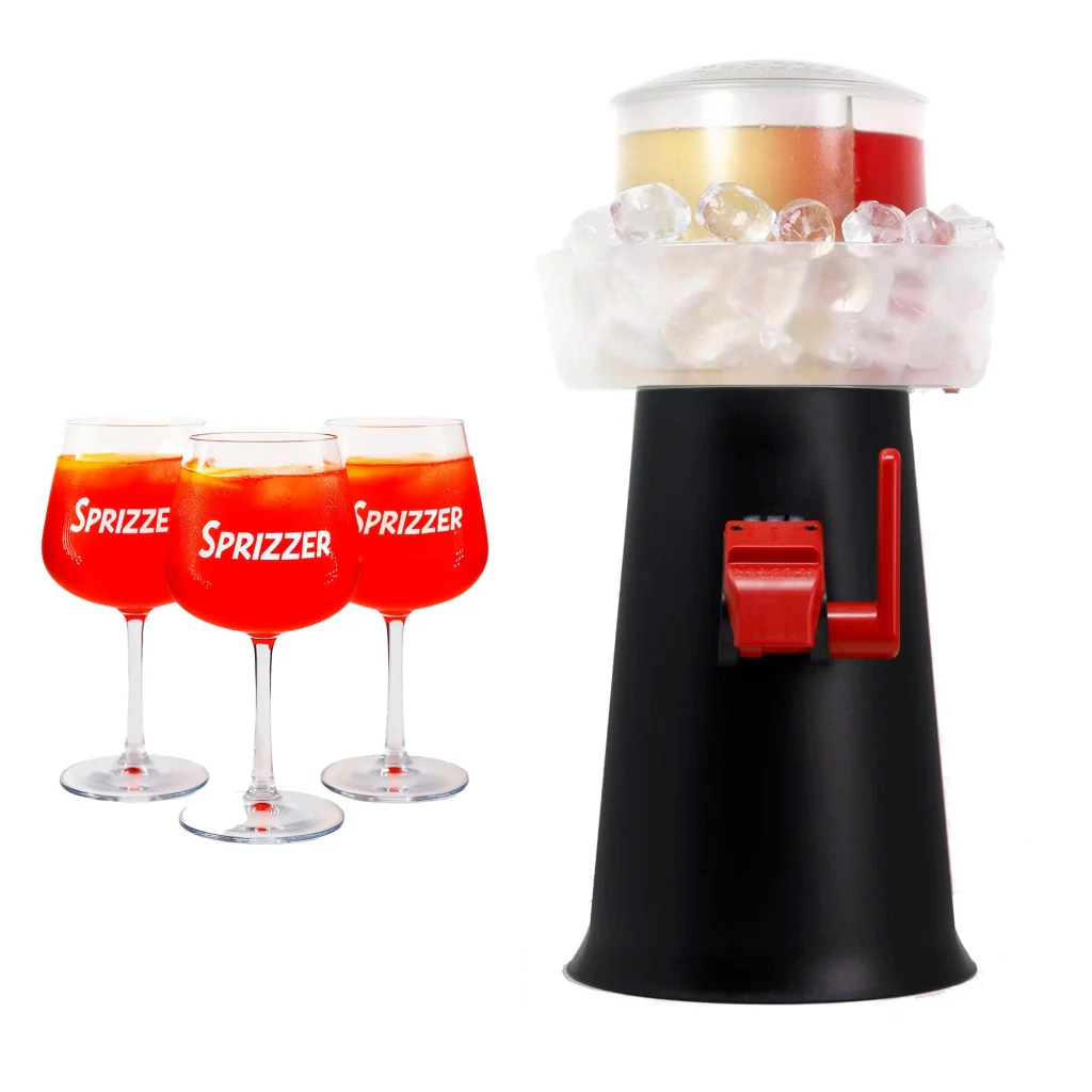 SPRIZZER Kit Sprizzer Nero in Plastica con 3 Bicchieri – Set Completo per Aperitivi Design Italiano Colore Nero Opaco – Modello SPRIZZER-NERO-3-BICCHIERI - Image 2