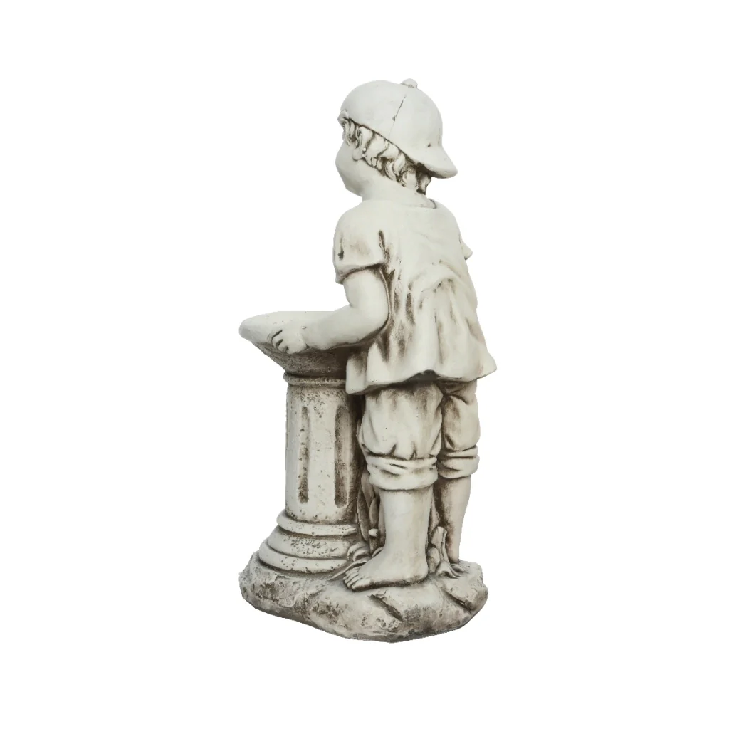 STATUA BIMBO 23X35,5XH62CM IN POLIMAGNESIO BIANCO. - Image 3