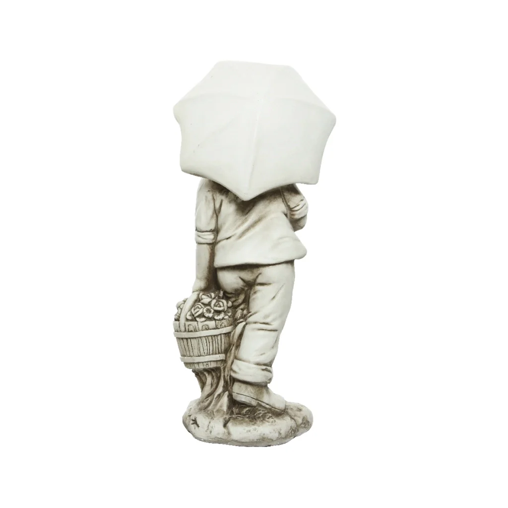 STATUA BIMBO 24X30XH67,5CM IN POLIMAGNESIO BIANCO. - Image 4