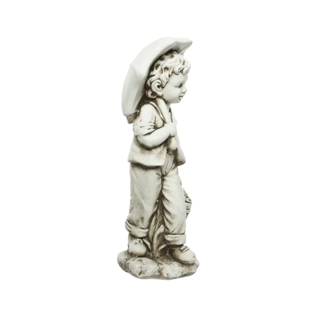 STATUA BIMBO 24X30XH67,5CM IN POLIMAGNESIO BIANCO. - Image 5