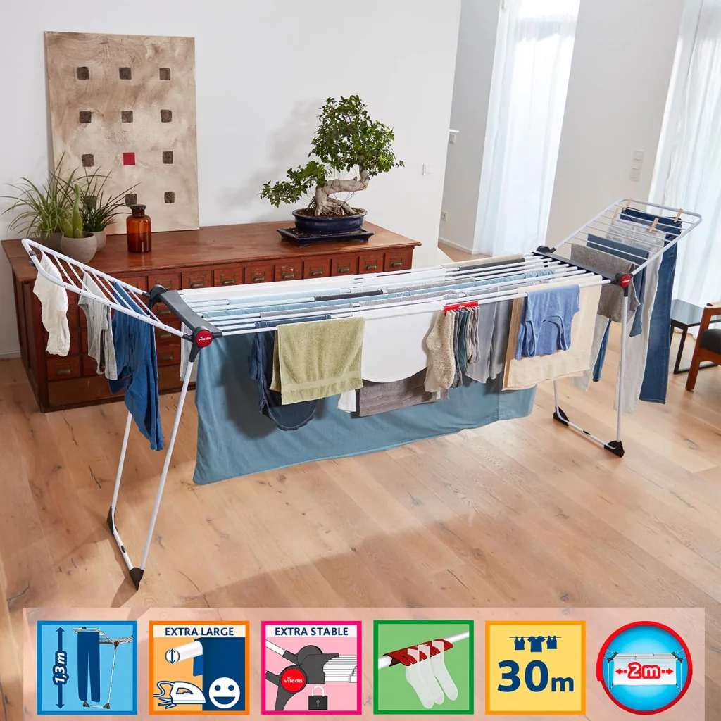 STENDIBIANCHERIA 'INFINITY FLEX' aperto: min-max 117-205 x 57 x 100 cm  - VILEDA - Image 3