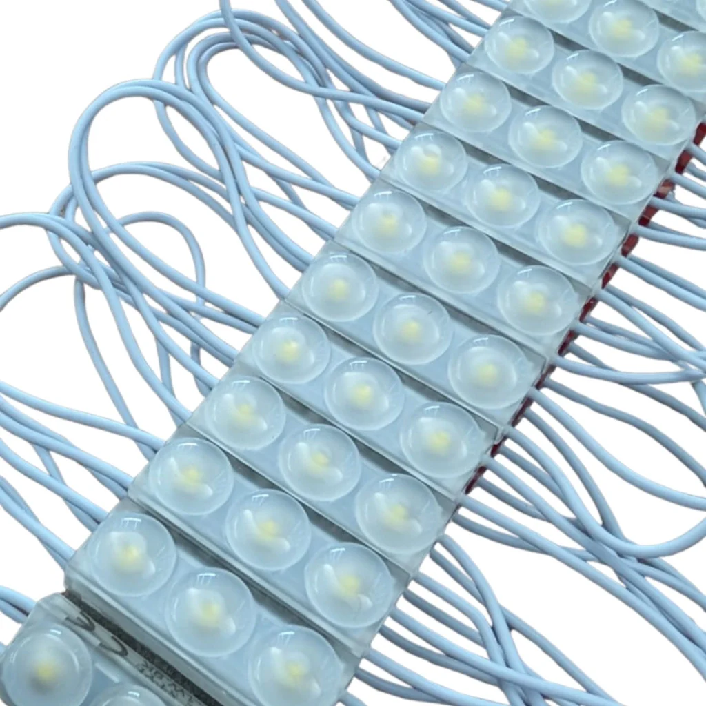 Striscia LED 40 moduli bottone 1W, 220V 40W, 6500K IP67, 330cm, 4400lm, bianco freddo