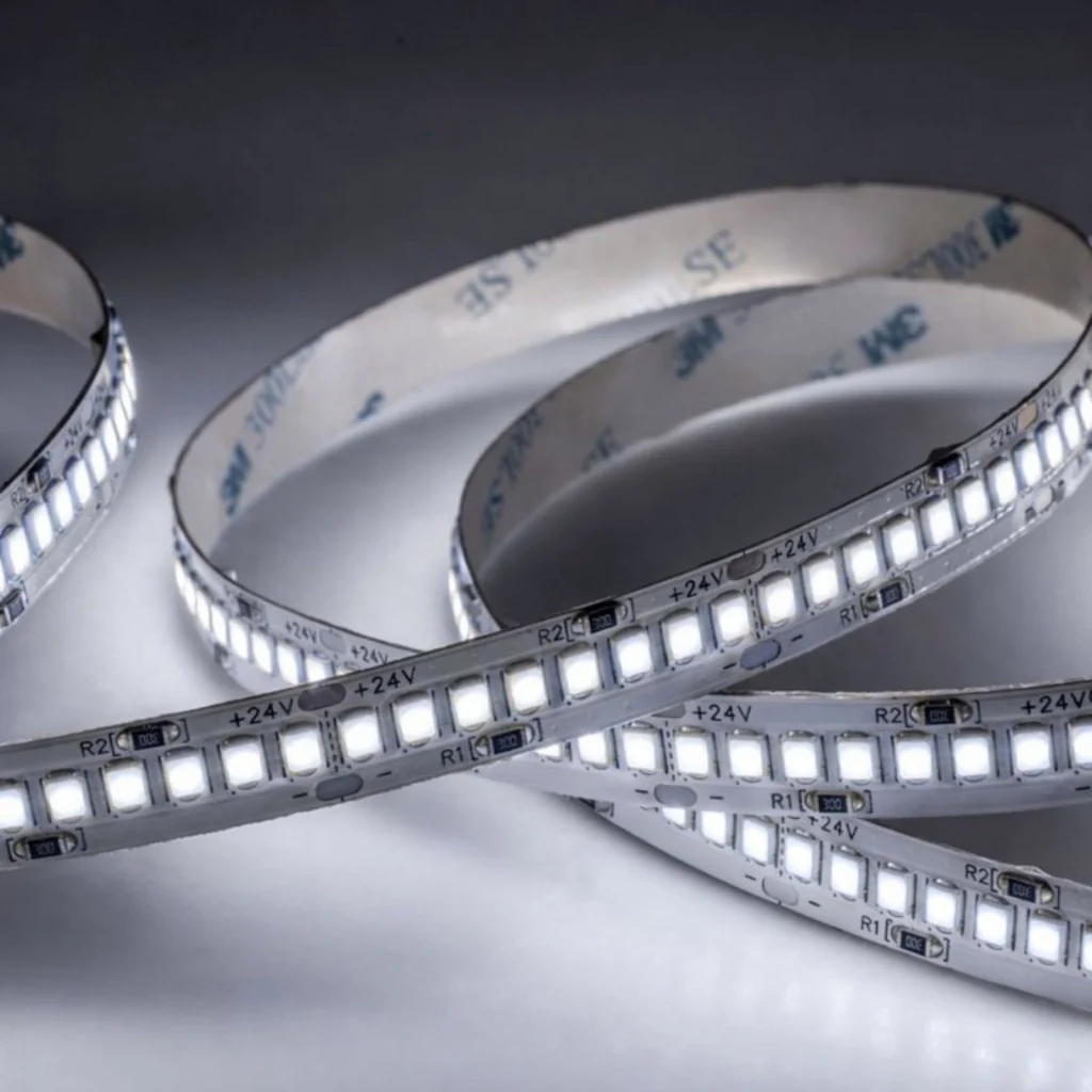 Striscia LED SMD 2835 24V, 5 Metri, Larga 10mm, Neutro 4000K, Super Luminoso 24W/M 4000LM/M 160LM/W 240SMD/M, Dimmerabile PWM, Tagliabile ogni 33mm, IP20, CRI>80 - Image 5