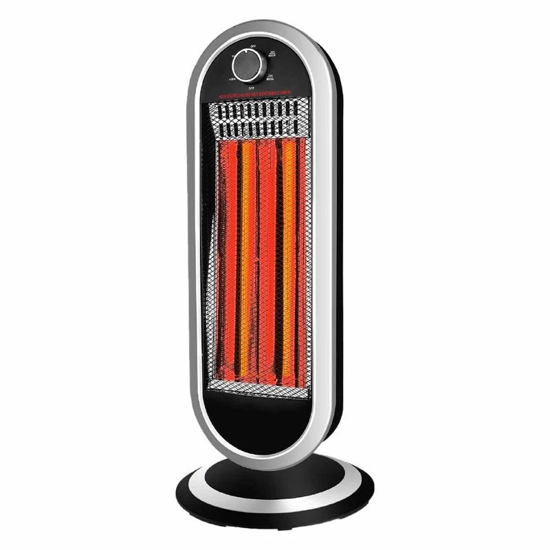 Stufa al Carbonio Oscillante 900W con Potenza Regolabile 2 Livelli con Griglia di Protezione in Metallo Oscillazione Automatico Nero Argento - Image 3