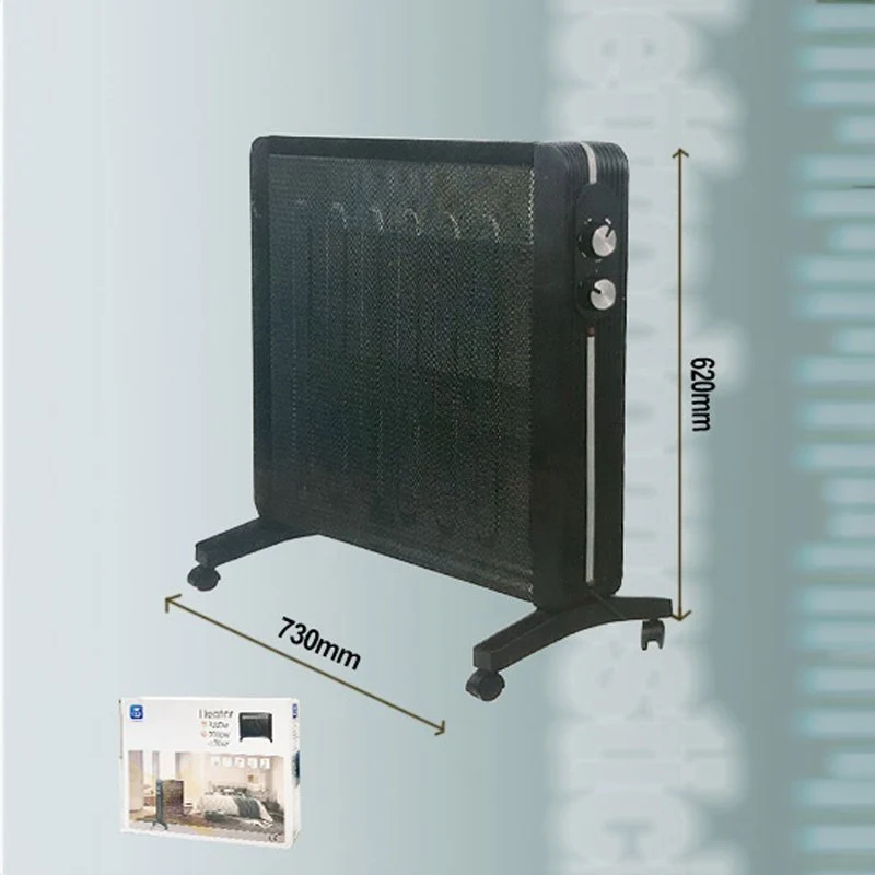 Stufa Elettrica da 1000-2000W Silensiozo e Leggero con manopola intuitiva per Ambiente fino 20mq  Colore Nero L73cm x H62cm - Image 2