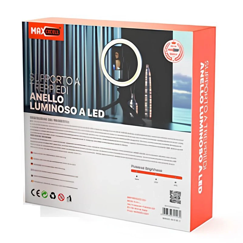 Supporto a Treppiedi Anello Luminoso USB con 3 collori 2800k-6500k a LED 16W 360º Dimmerazione con 60cm di Altezza Regolabile Diametro 20cm - Image 2
