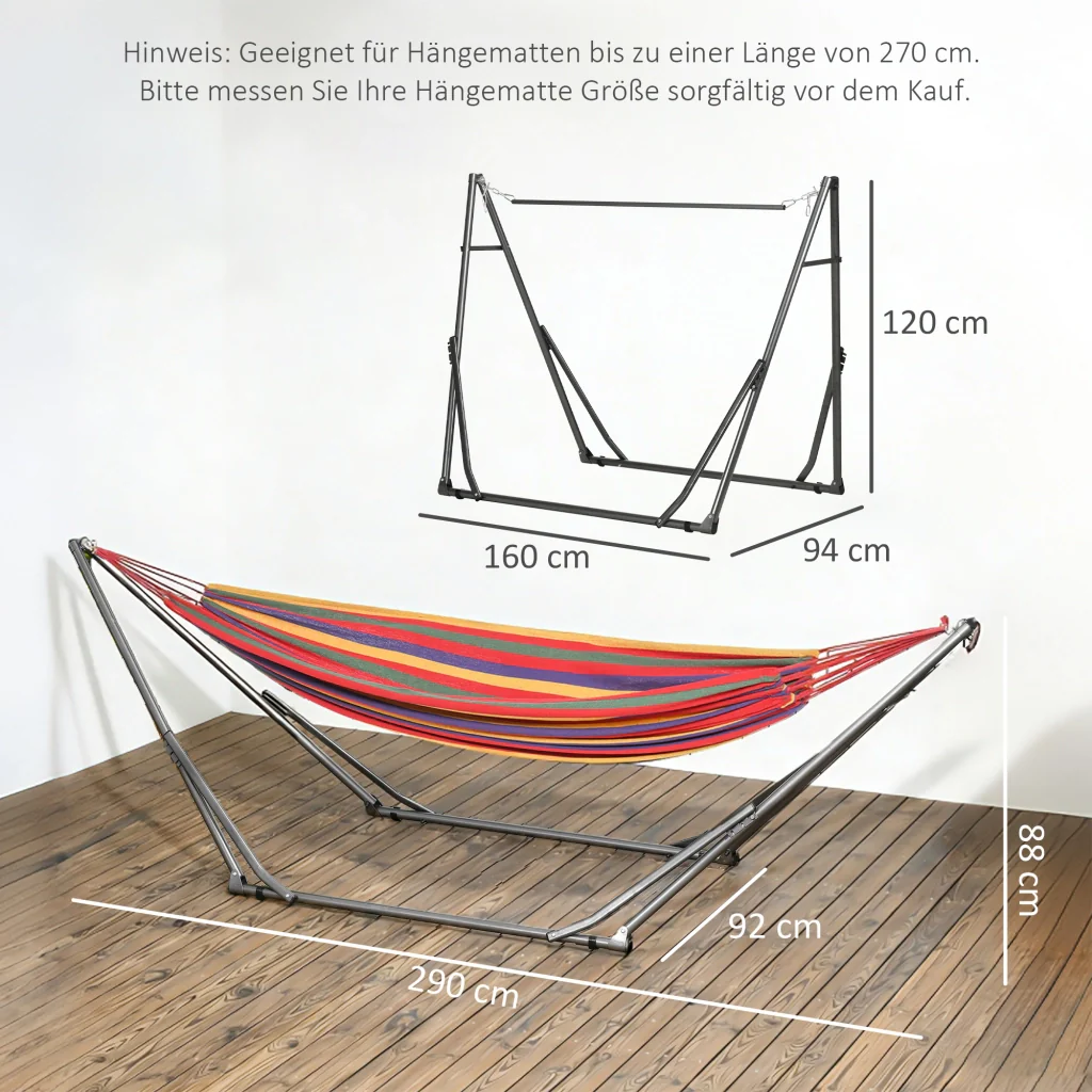 Supporto amaca 2 in 1 impermeabile asciugatrice 290 cm x 92 cm x 88 cm nero - Image 3