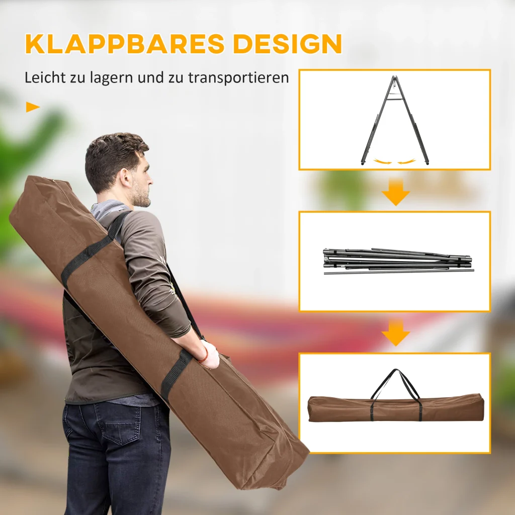 Supporto amaca 2 in 1 impermeabile asciugatrice 290 cm x 92 cm x 88 cm nero - Image 5