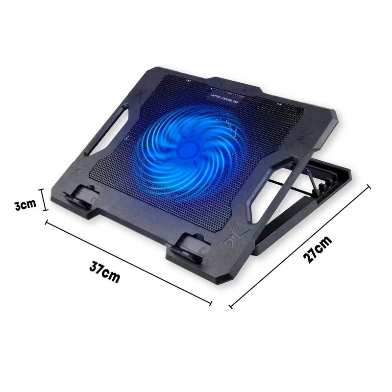 Supporto Regolabile con Ventola per Laptop PC Modello con Ventola Singola da 14cm Dimensione Supporto L37cm x W27cm x H3cm - Image 2