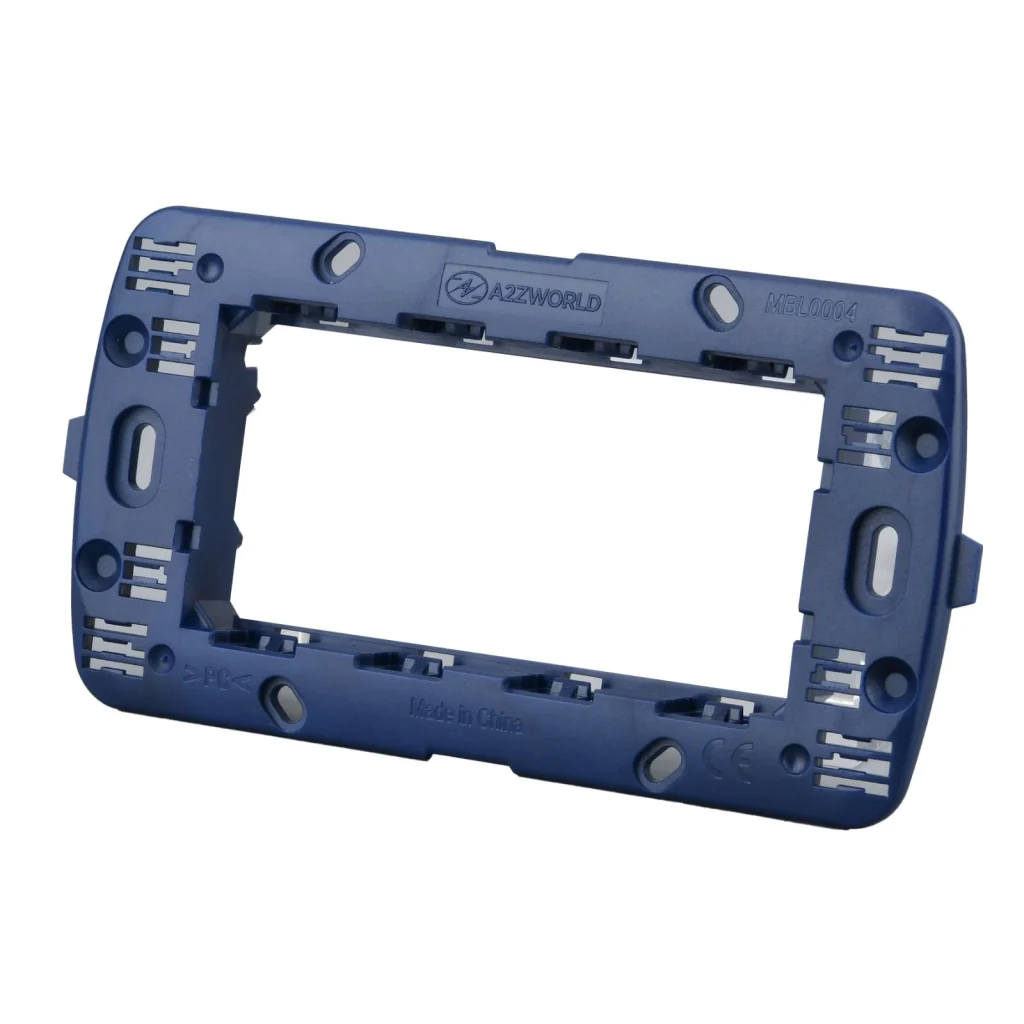 Supporto Telaio 4 Moduli Per Scatola 504 MBL 4M Blu Compatibile Bticino Living BLN0204 - Image 3