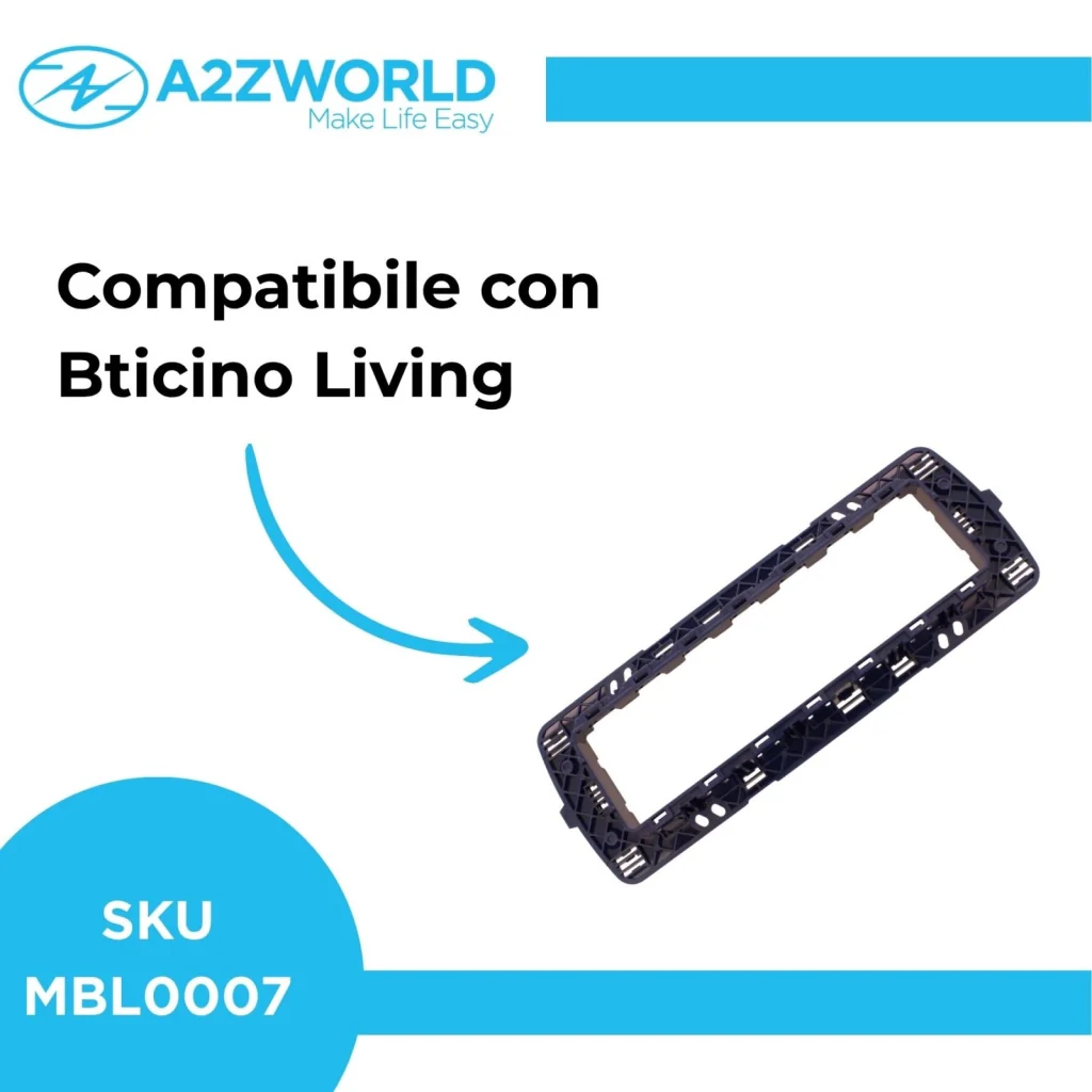 Supporto Telaio 7 Moduli Per Scatola 507 MBL 7M Blu Compatibile Bticino Living BLN0207 - Image 5