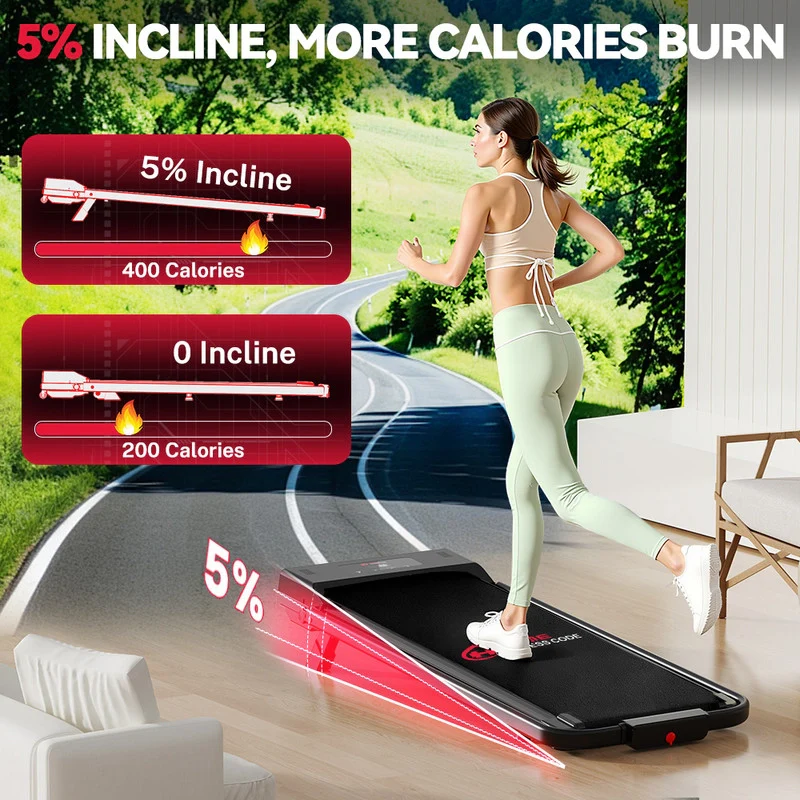 TAPIS ROULANT A LED - VELOCIT¨¤ 10 KM/H, DESIGN PIEGHEVOLE E CORRIMANO PER USO DOMESTICO - Image 4