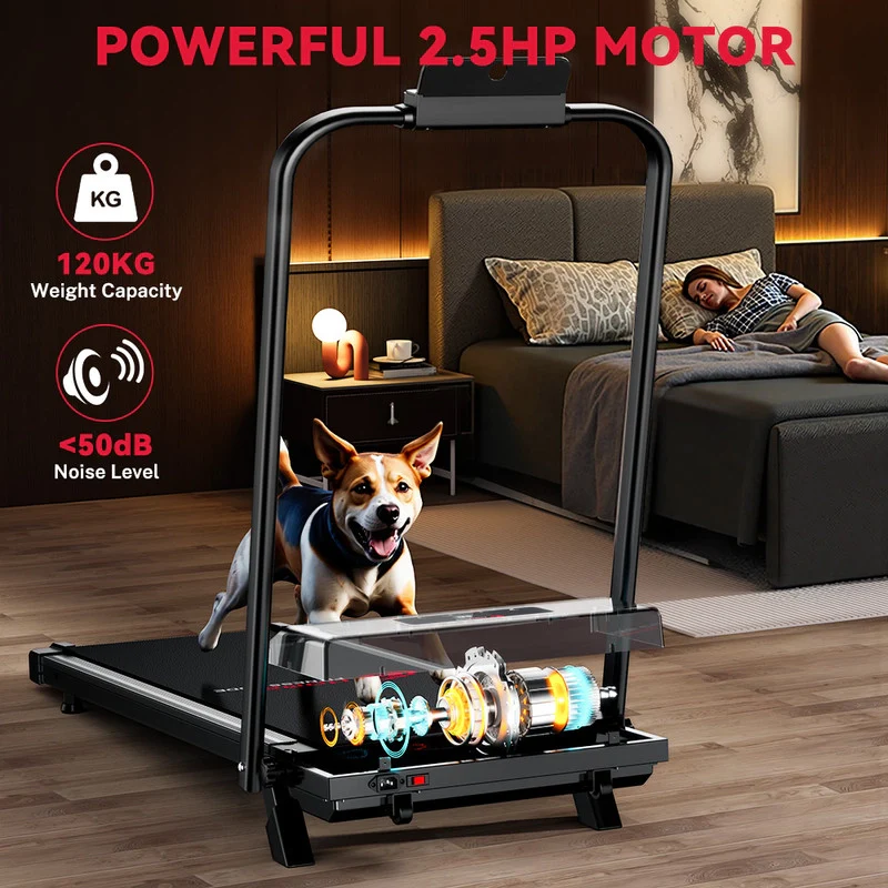 TAPIS ROULANT A LED - VELOCIT¨¤ 10 KM/H, DESIGN PIEGHEVOLE E CORRIMANO PER USO DOMESTICO - Image 5