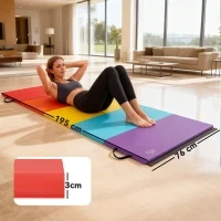 Tappetino Fitness per Palestra e Casa, 5 Pannelli Pieghevoli, 195x76x3cm - Image 3