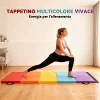 Tappetino Fitness per Palestra e Casa, 5 Pannelli Pieghevoli, 195x76x3cm - Image 4