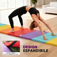 Tappetino Fitness per Palestra e Casa, 5 Pannelli Pieghevoli, 195x76x3cm - Image 6