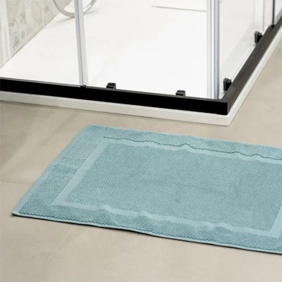 Tappeto scendi doccia 100% cotone verde acqua 45x64 cm - Image 9