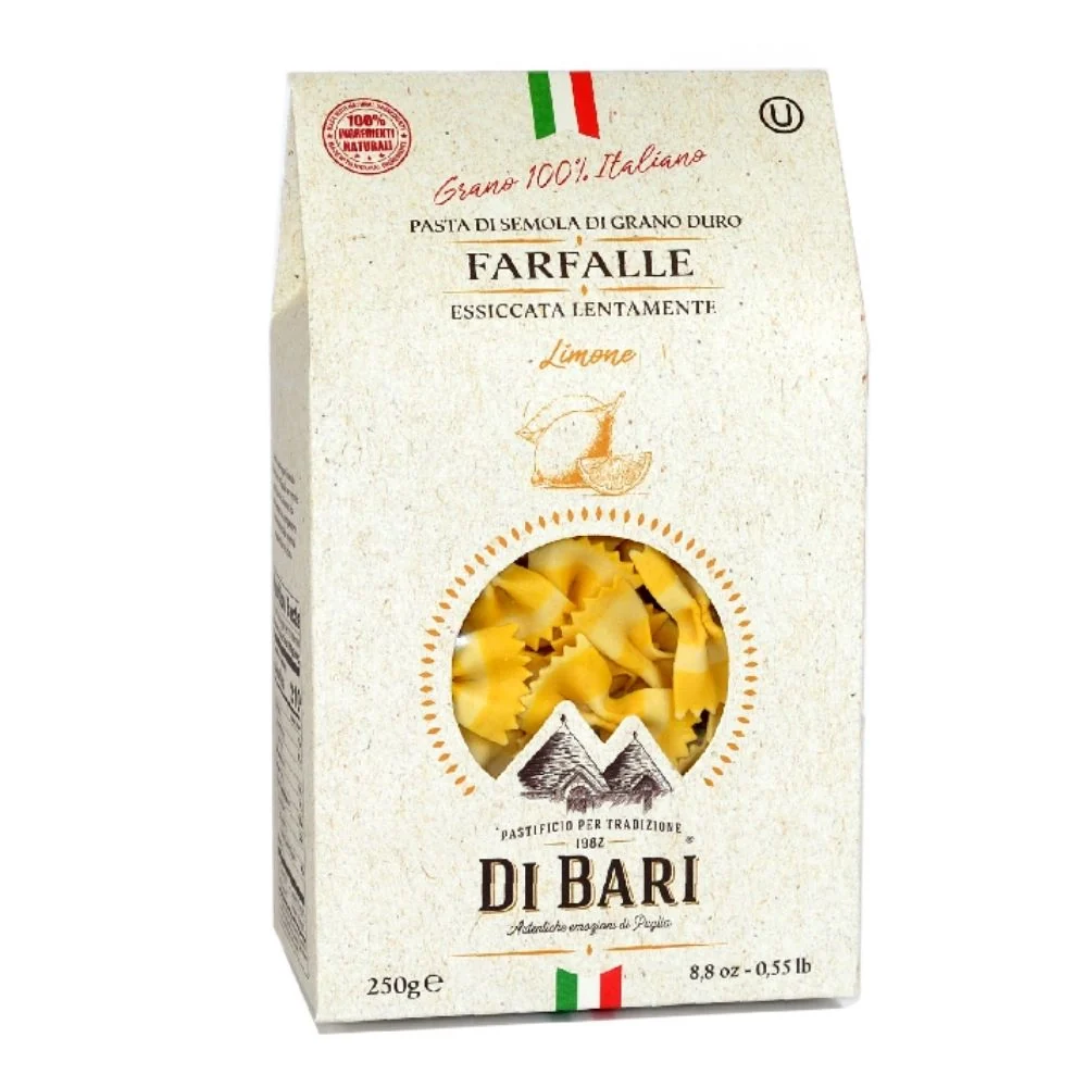Tarall'oro farfalle al limone pasta trafilata al bronzo in confezione da 250 gr