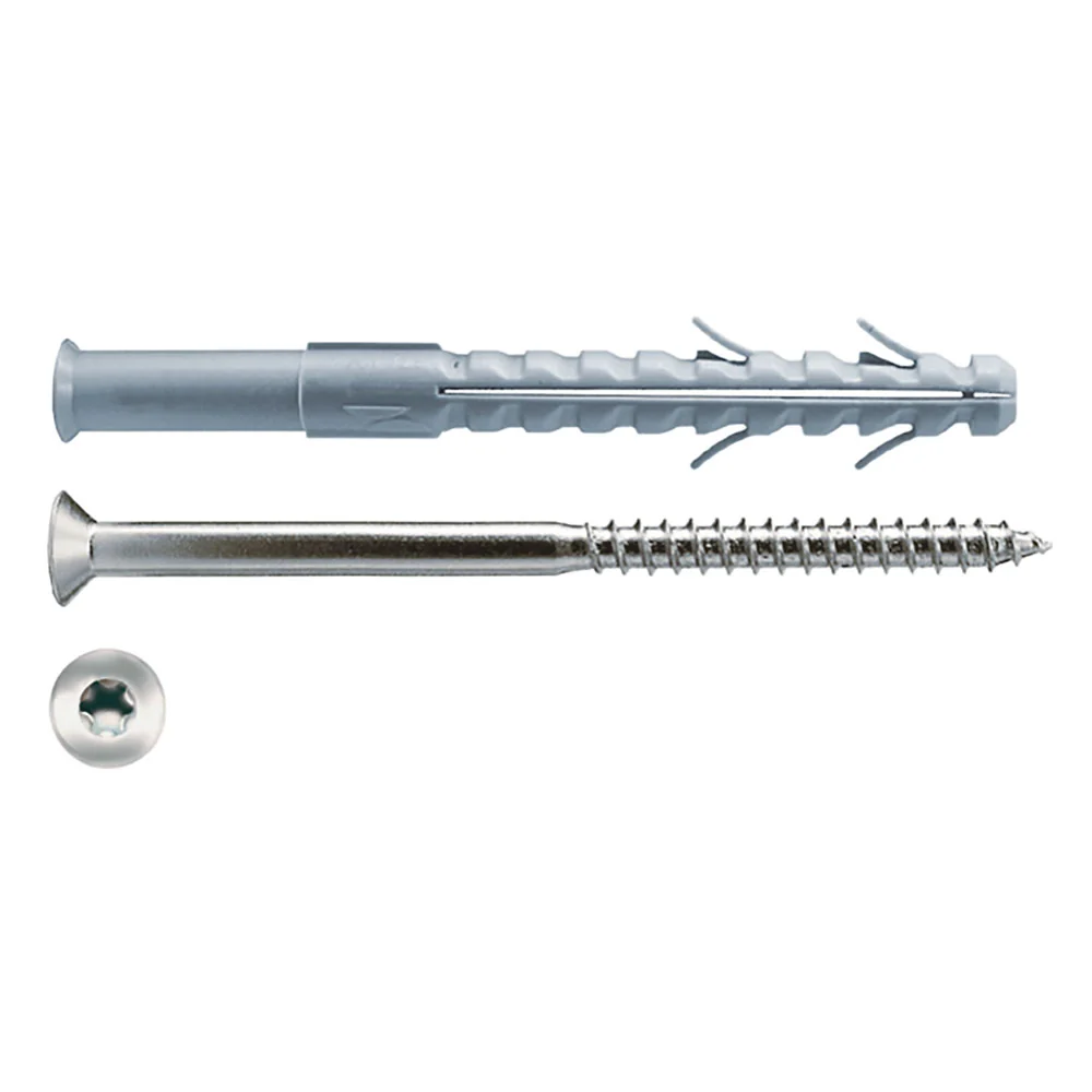 TASSELLO NYLON 'LATER CORNICE' C8A 140 LUVT 8 x 140 - vite Torx T30 5 x 145- 50 pezzi  - G&B