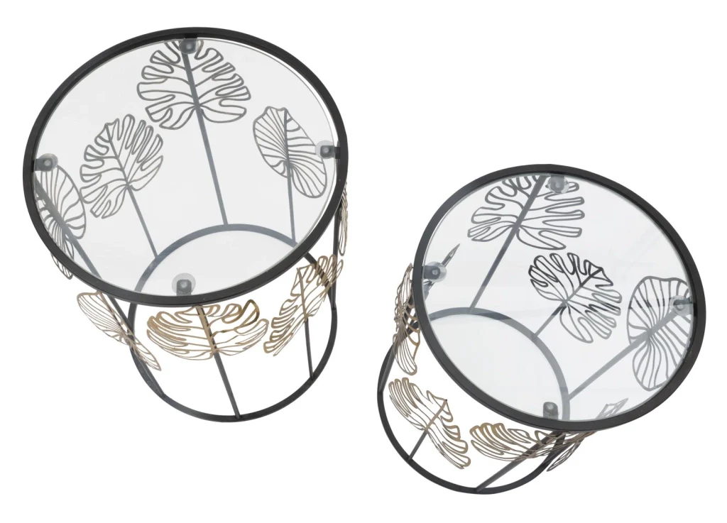 TAVOLINETTI FOGLIE GLAM COPPIA CM � 38X55-33X50 - Image 3