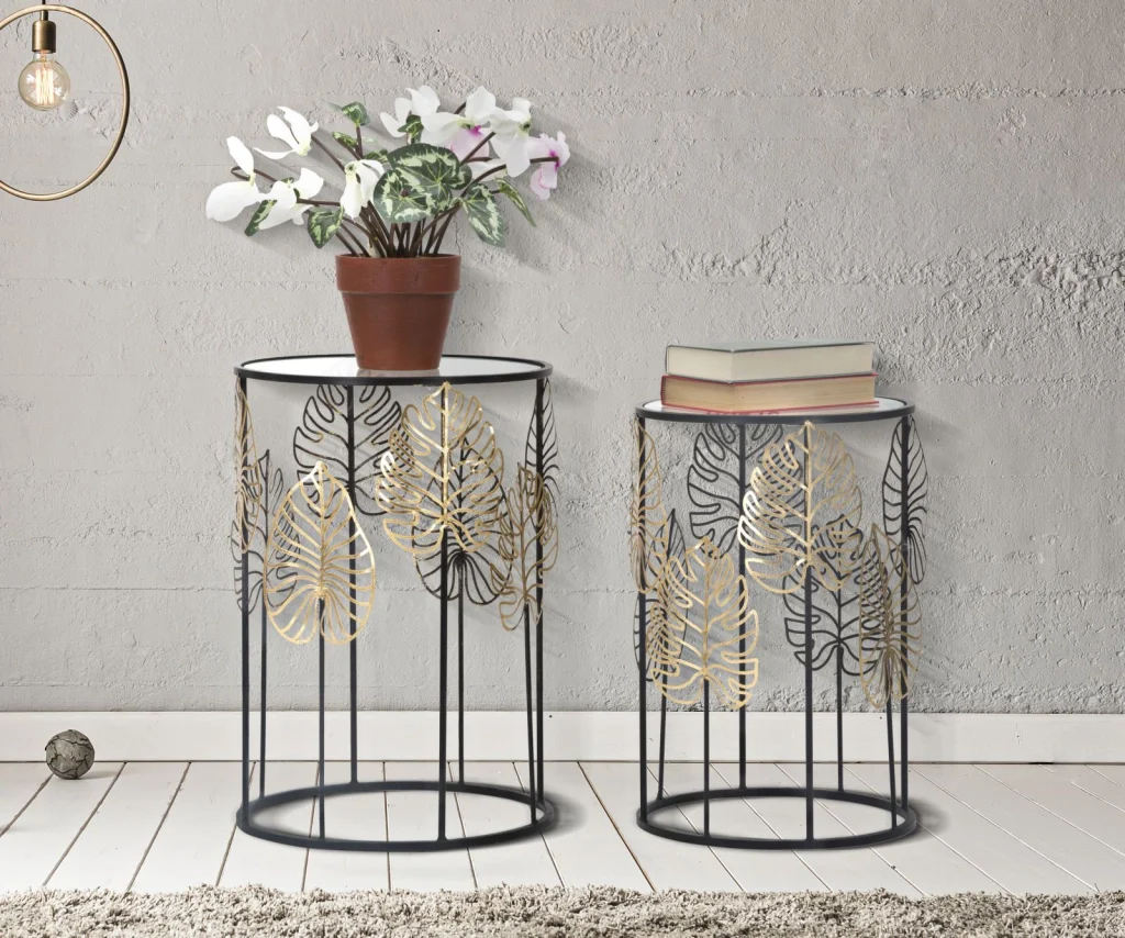 TAVOLINETTI FOGLIE GLAM COPPIA CM � 38X55-33X50 - Image 6
