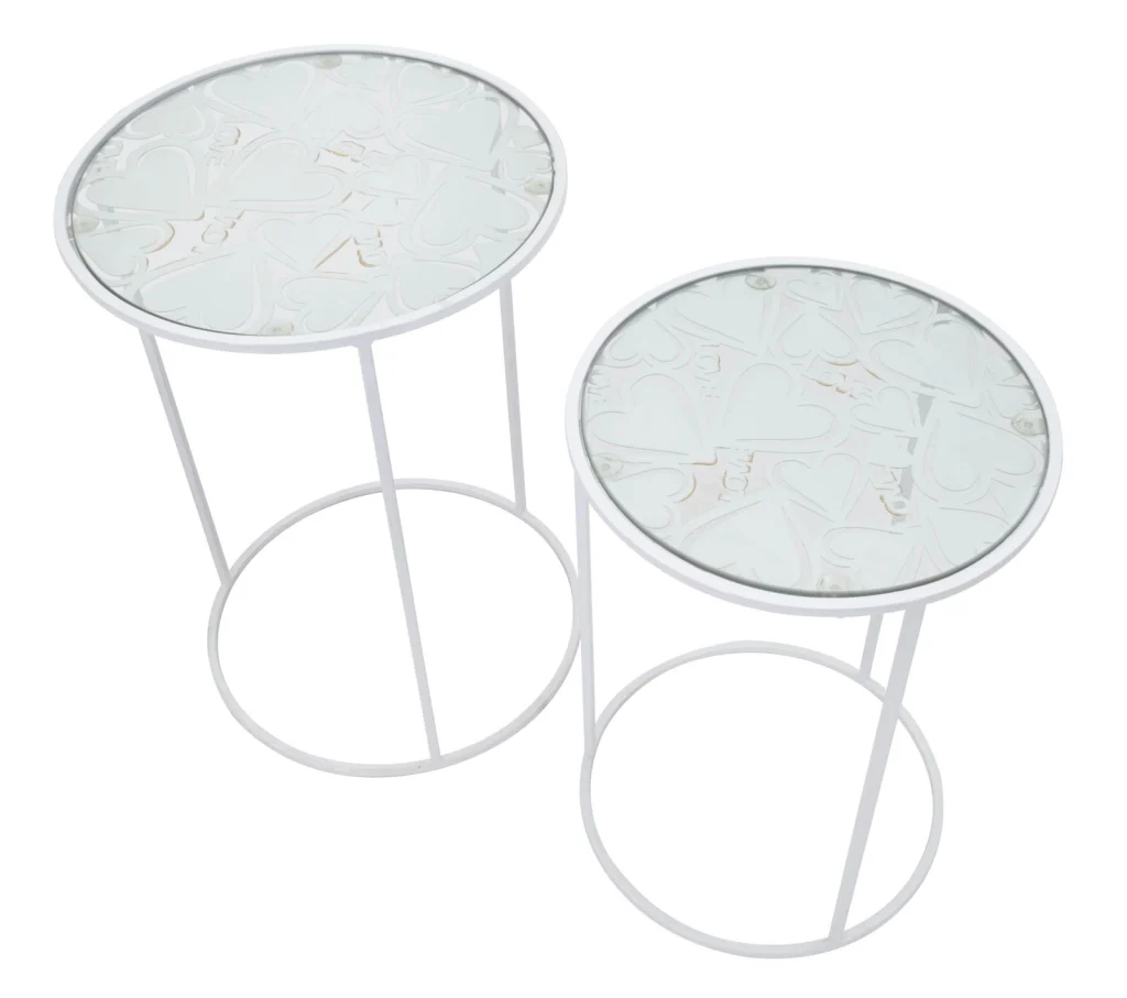 TAVOLINETTI WHITE HARTS COPPIA CM � 43X60-38X55 - Image 2
