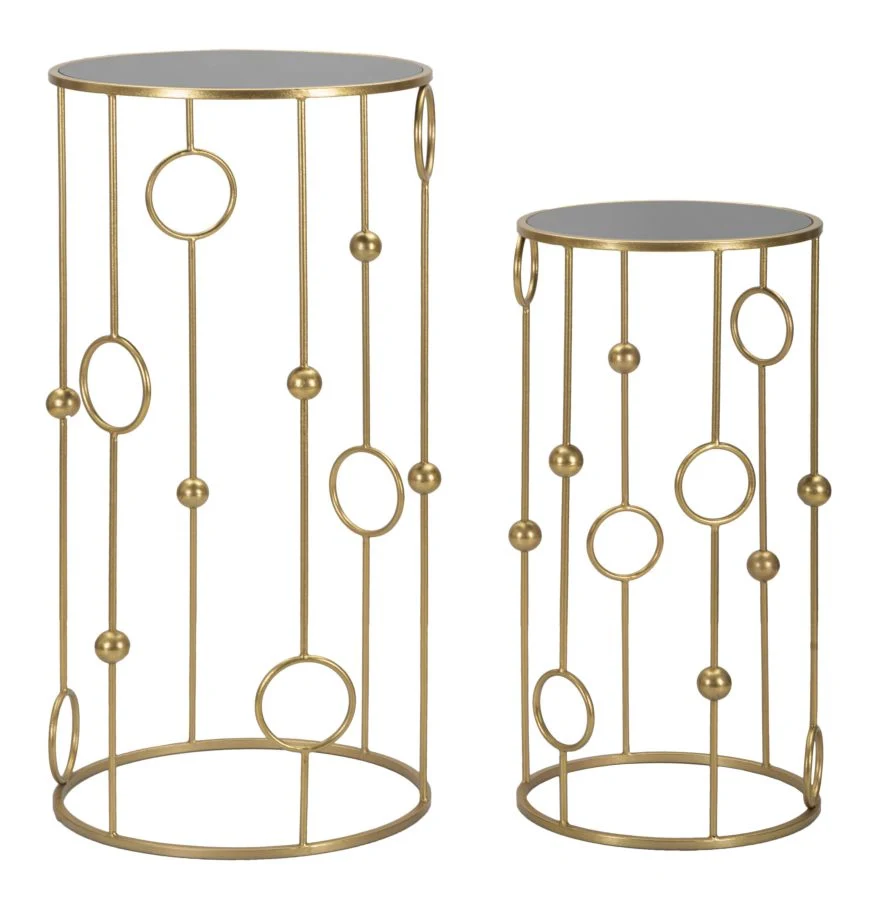 TAVOLINETTO CAGE COPPIA CM Ø 50X100-40X80