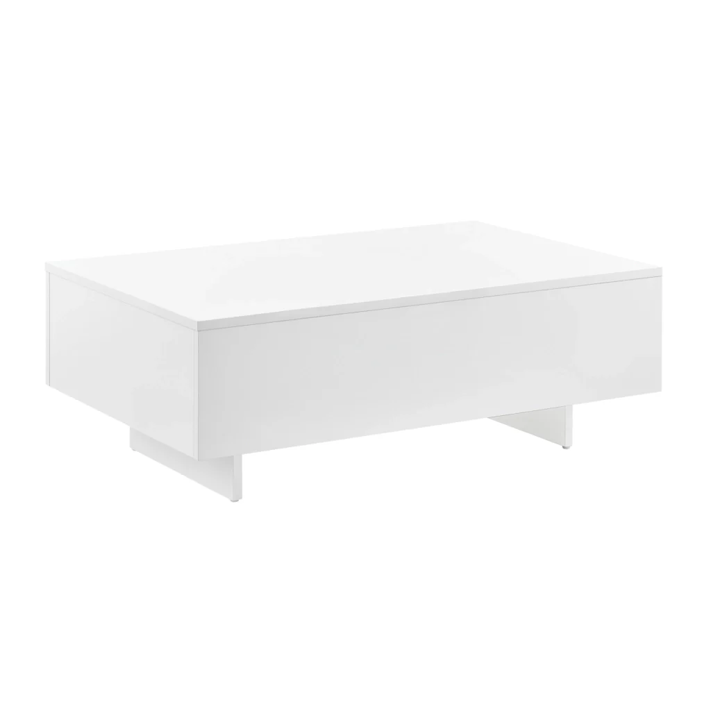 Tavolino Centrale da Salotto Vänersborg 85 x 55 x 31 cm - Bianco Lucido [en.casa] - Image 2