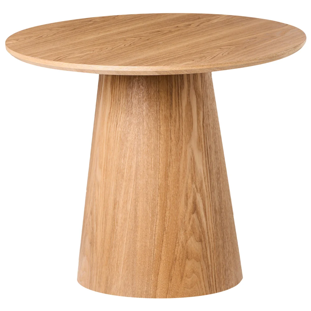 Tavolino da caffè con piano in MDF e impiallacciatura di frassino 60 x 60 cm Marrone chiaro stile moderno