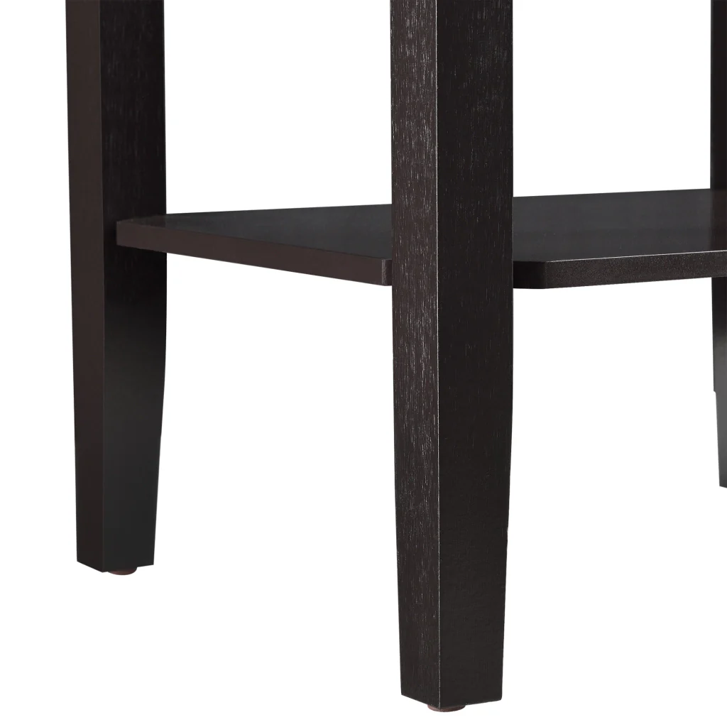 Tavolino da Divano 74 x 38 x 30 cm Tavolo da Salotto/Soggiorno/Cucina Tavolino in MDF con Ripiano Portaoggetti Portafiori - Color caffè - Image 6